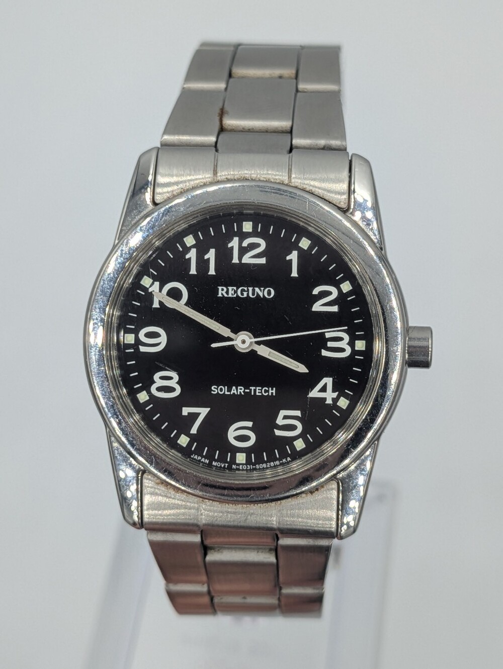 Citizen Reguno Watch Silver Tone Band Black Dial Stainless Steel E031-S038090 - Picture 2 of 14